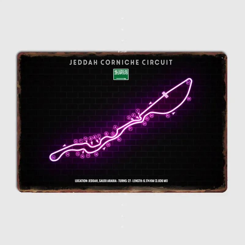 Home Decor Jeddah - Jeddah Corniche Circuit Yarış Pisti Retro