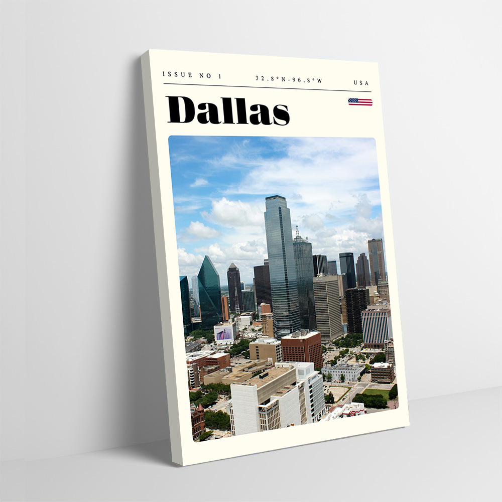 Home Decor Dallas - Dallas Texas Seyahat Baskı Posteri Özelleştirilebilir