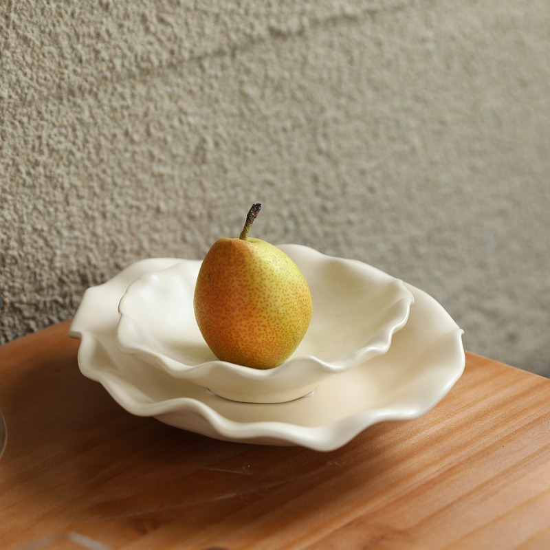 Ceramic Trinket Dish - Yaratıcı Seramik Meyve Tabağı Fırfırlı Dalgalı