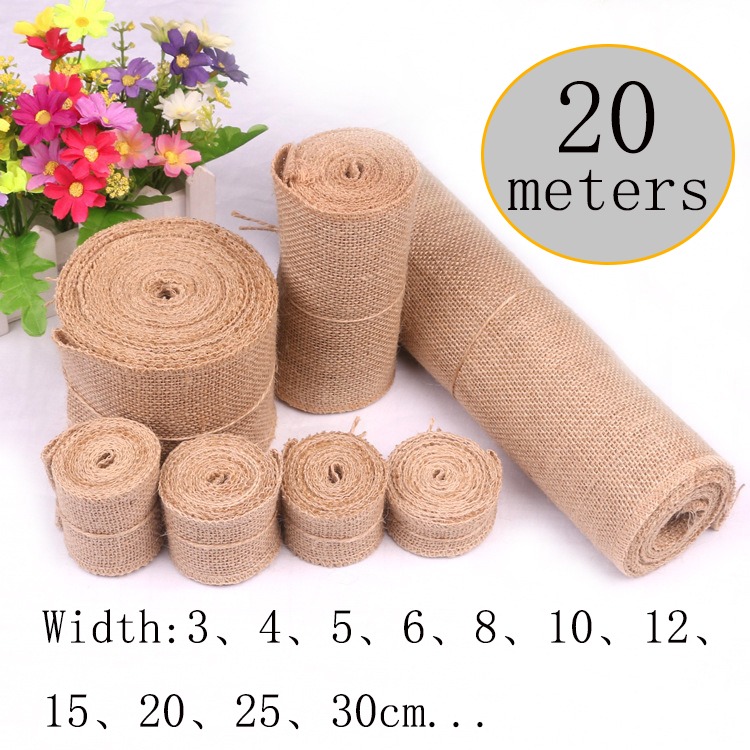 Linen Table Runner - 5-30 CM Doğal Jüt Keten Kumaş
