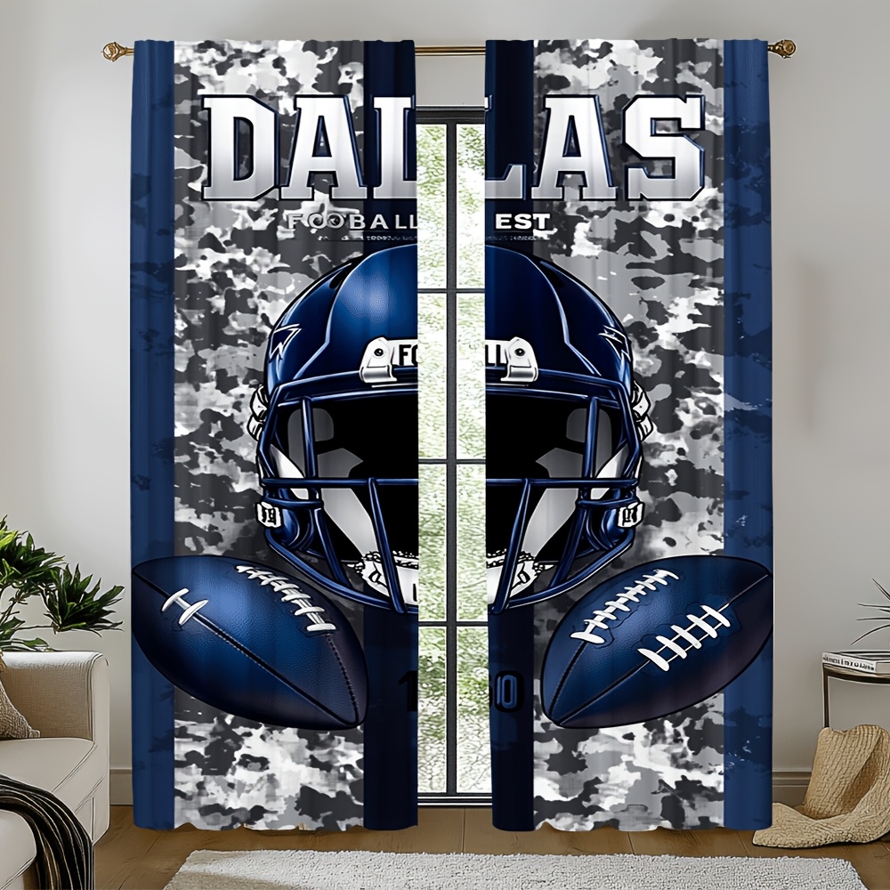 Home Decor Dallas - Dallas Futbol Kapı Perdeleri 2 adet,