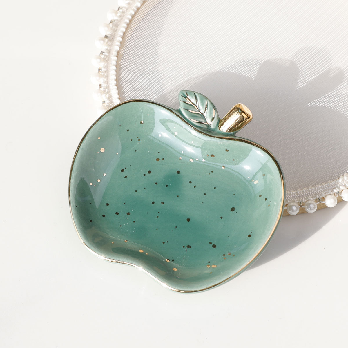 Ceramic Trinket Dish - Seramik takı tepsi biblo çanak Apple