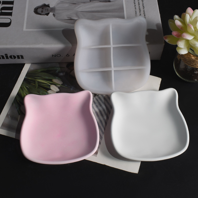 Ceramic Trinket Dish - Alçı Kedi Çanak Kalıp Yavru Tepsi