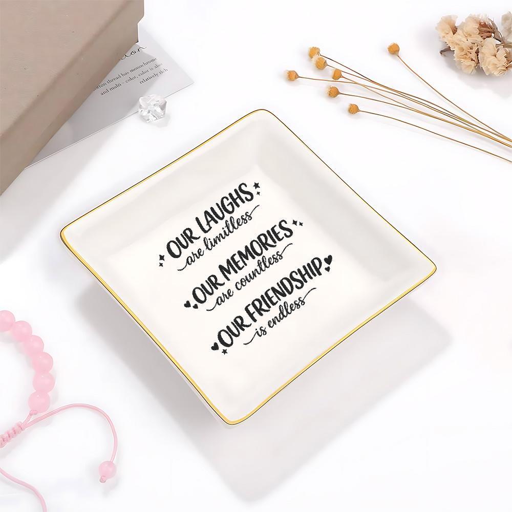 Ceramic Trinket Dish - Takı Standı Arkadaşlık Sözü Yazılı Kalp
