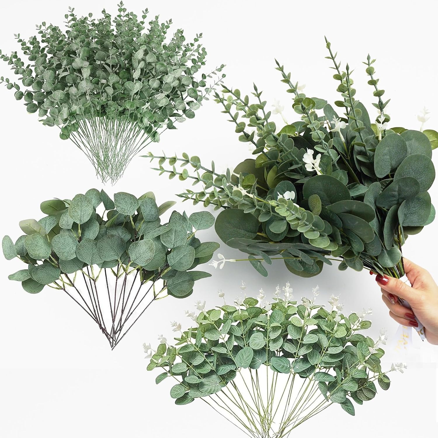 Artificial Hanging Plants - 5/10/20 adet okaliptüs yaprakları toplu sahte