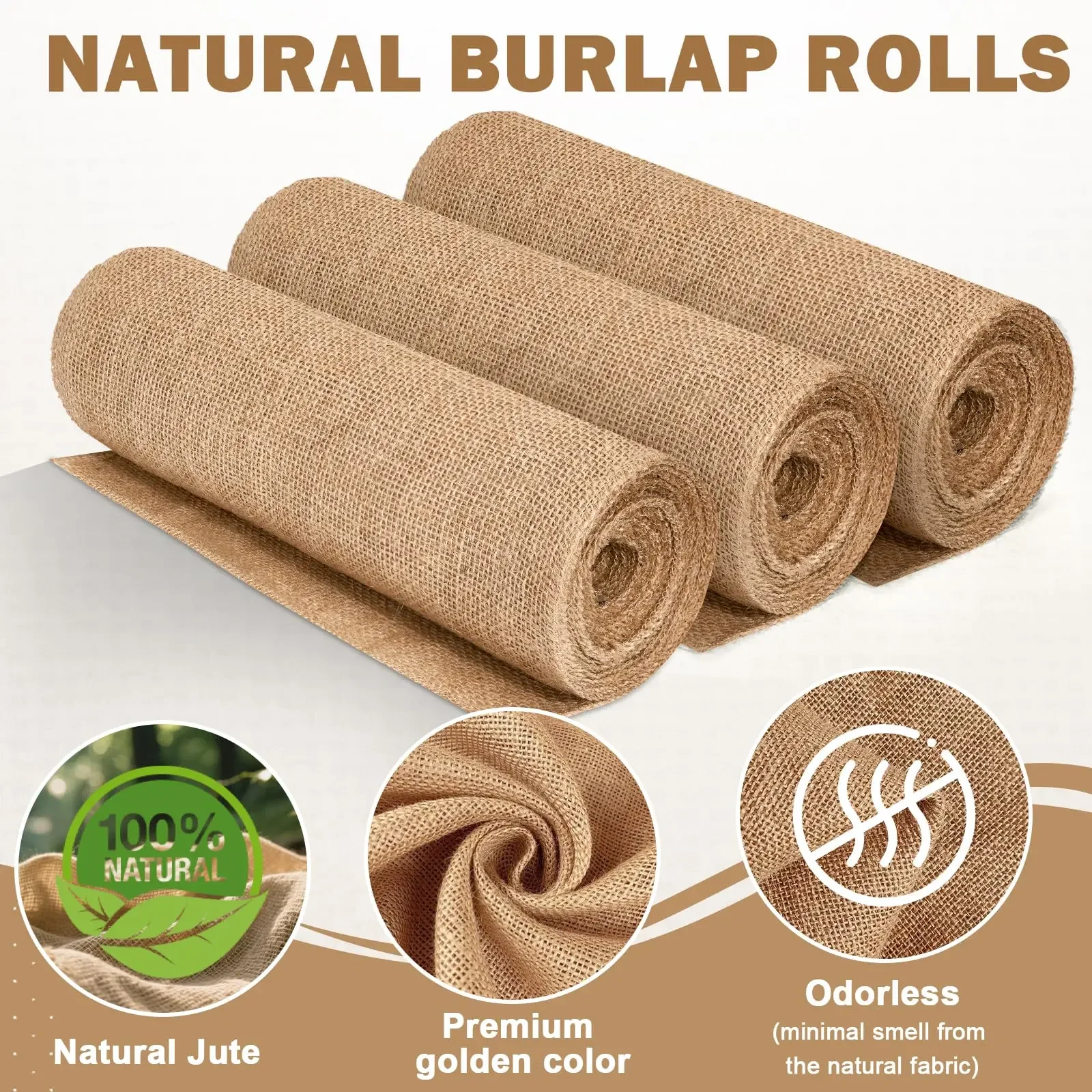 Linen Table Runner - Yeni Tasarım Bej Çuval Bezi Rulo