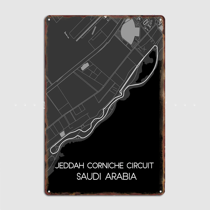 Home Decor Jeddah - Jeddah Corniche Circuit Poster Metal Özel