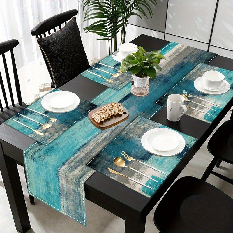 Linen Table Runner - VIKAMA Morandi Soyut Mürekkep Masa Örtüsü