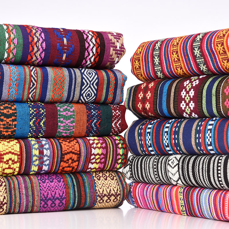 Linen Table Runner - Etnik Tarzı Pamuk Keten Kumaş Metre