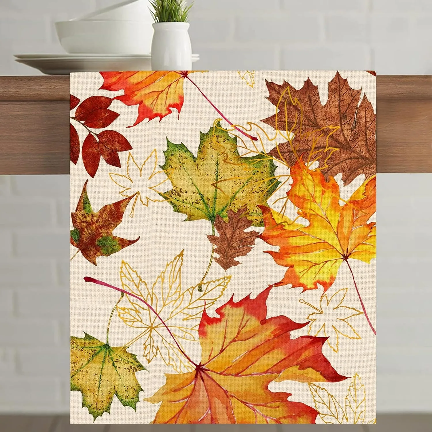 Sonbahar Akçaağaç Desenli Masa - Linen Table Runner incelemesi ve fiyatı