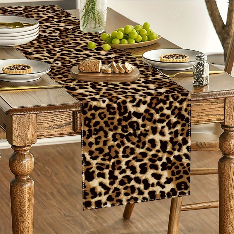 VIKAMA Hafif Lüks Leopar Desen - Linen Table Runner incelemesi ve fiyatı