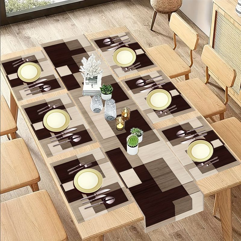 VIKAMA Maillard Geometrik Stil - Linen Table Runner incelemesi ve fiyatı