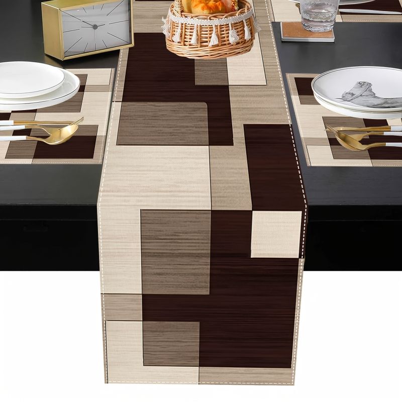 VIKAMA Maillard Geometrik Stil - Linen Table Runner incelemesi ve fiyatı