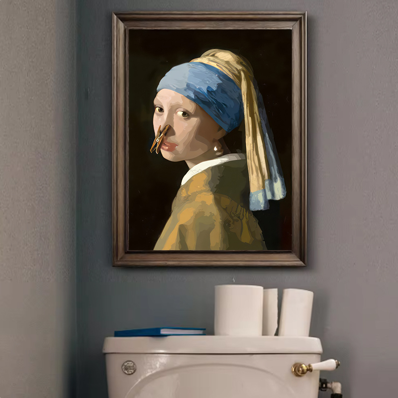 1 adet Komik Soyut Banyo Tuval - Home Decor Quirky incelemesi ve fiyatı