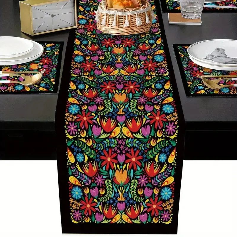 VIKAMA Bohemian Çiçekli Masa Ö - Linen Table Runner incelemesi ve fiyatı
