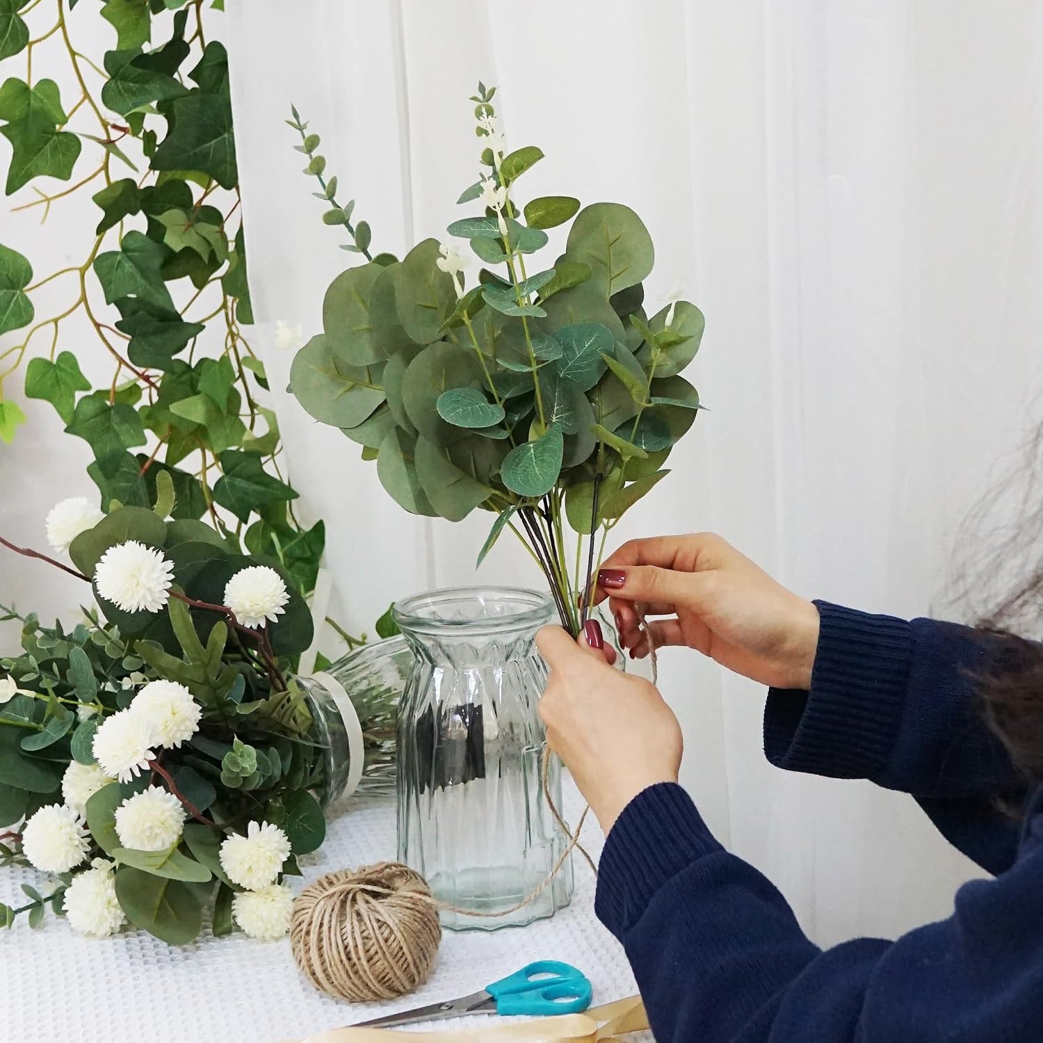 5/10/20 adet okaliptüs yaprakl - Artificial Hanging Plants incelemesi ve fiyatı