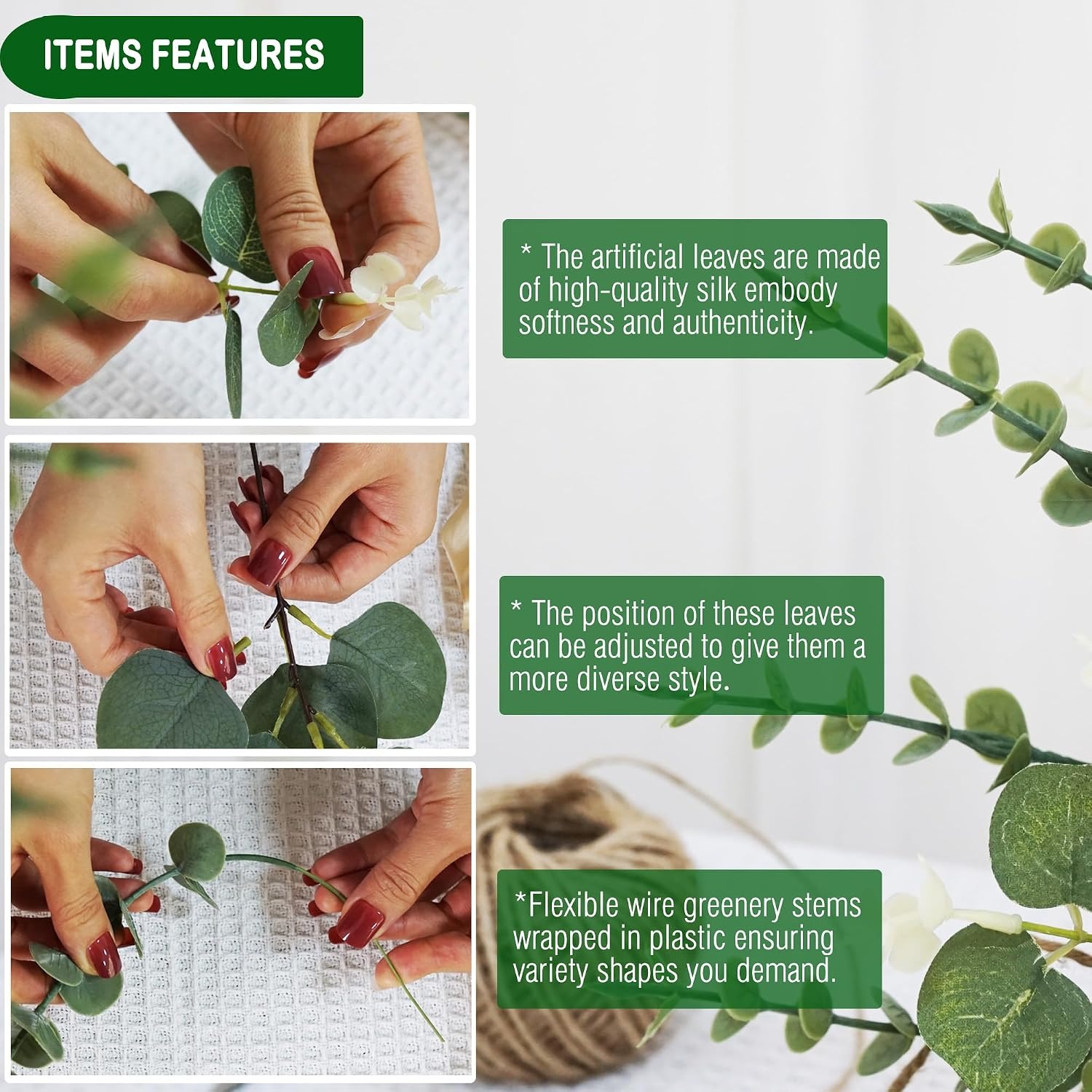 5/10/20 adet okaliptüs yaprakl - Artificial Hanging Plants incelemesi ve fiyatı