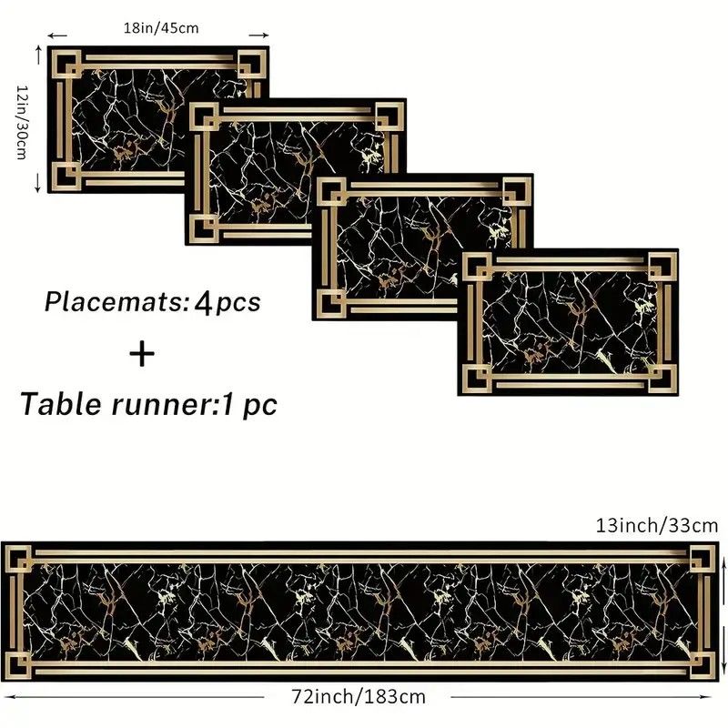 VIKAMA Siyah Altın Mermer Masa - Linen Table Runner incelemesi ve fiyatı